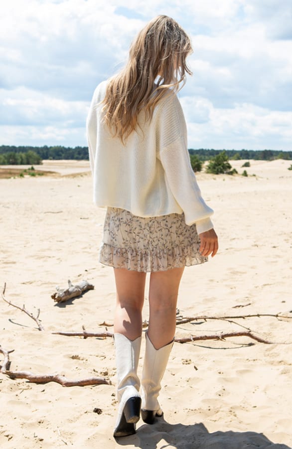 Gebreid Knopen Vest Riley Offwhite – shoparchief — foto 3