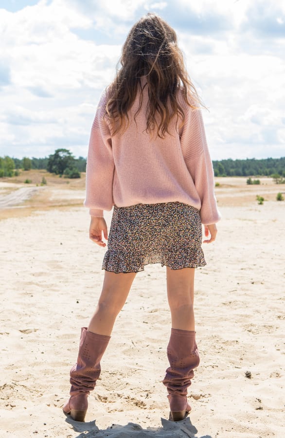 Gebreid Knopen Vest Riley Roze – shoparchief — foto 2