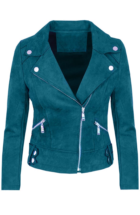 Jessie Biker Jacket Petrol – shoparchief