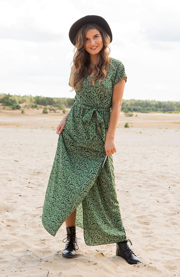 Maya Cheetah Dress Army – shoparchief — foto 2