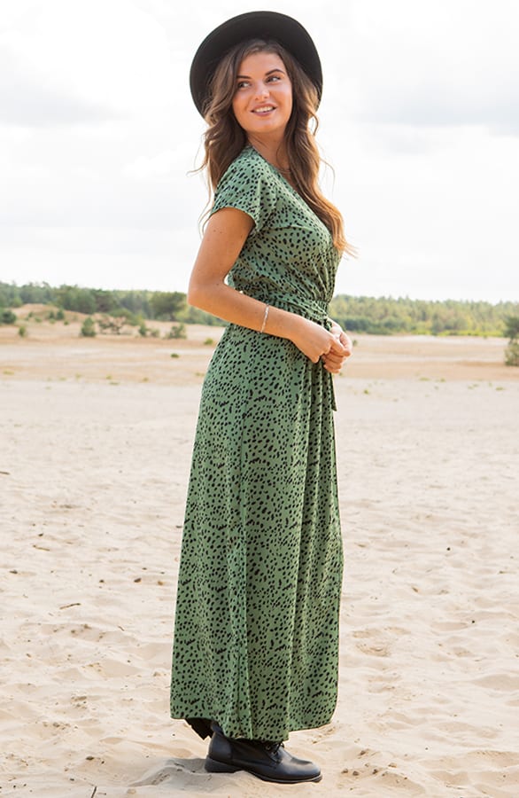Maya Cheetah Dress Army – shoparchief — foto 3