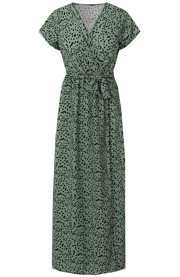 Maya Cheetah Dress Army – shoparchief
