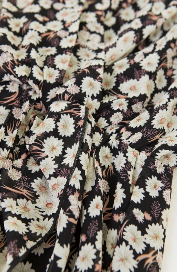 Midi Bloemen Jurk Hailey Zwart Wit – shoparchief — foto 5