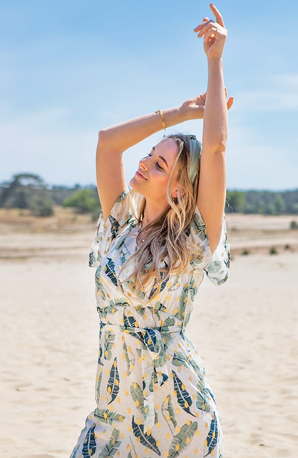Midi Leaves Jurk Lea Wit – shoparchief — foto 4