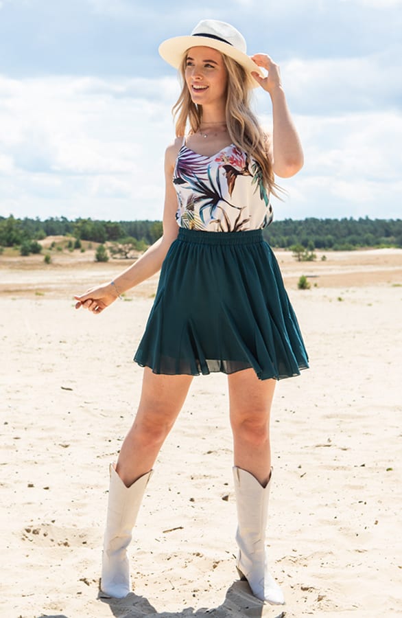 Plooien Rok Loïs Petrol – shoparchief — foto 2