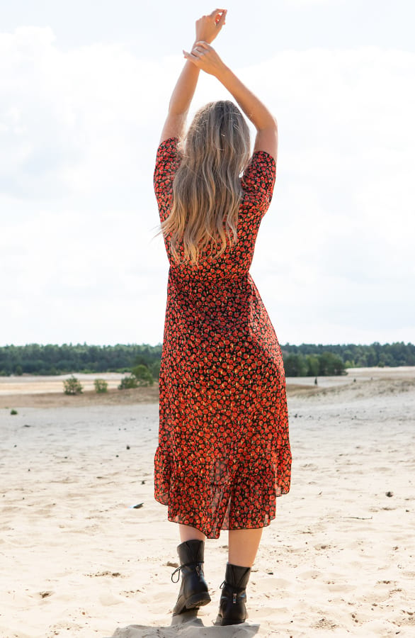 Rozen Midi Jurk Fay Rood – shoparchief — foto 3