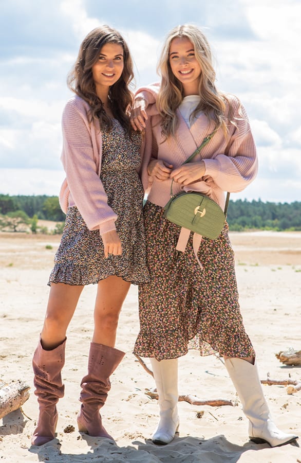 Gebreid Knopen Vest Riley Roze – shoparchief — foto 3