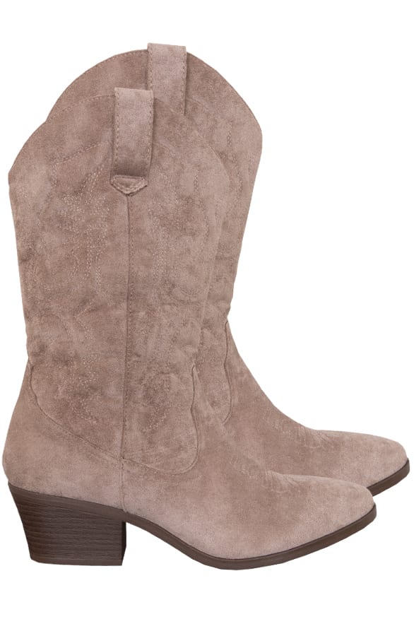 Suede Cowboylaarzen Harper Taupe – shoparchief