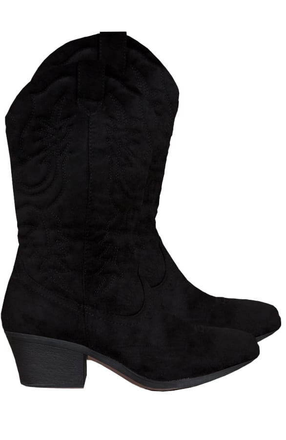 Suede Cowboylaarzen Harper Zwart – shoparchief