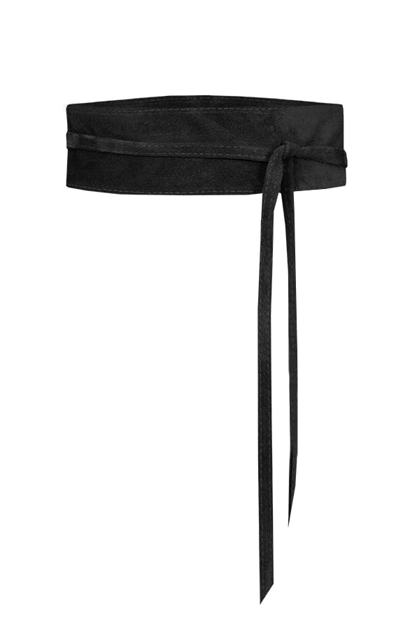 Suede Wikkelriem Clara Zwart – accessoires