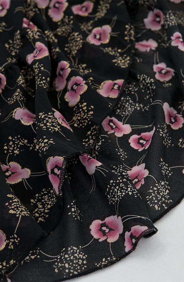 Bloemen Midi Jurk Hannah Zwart – shoparchief — foto 4