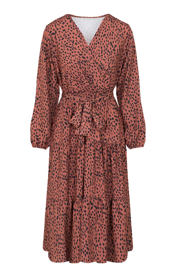 Cheetah Jurk Josephine Cognac – shoparchief
