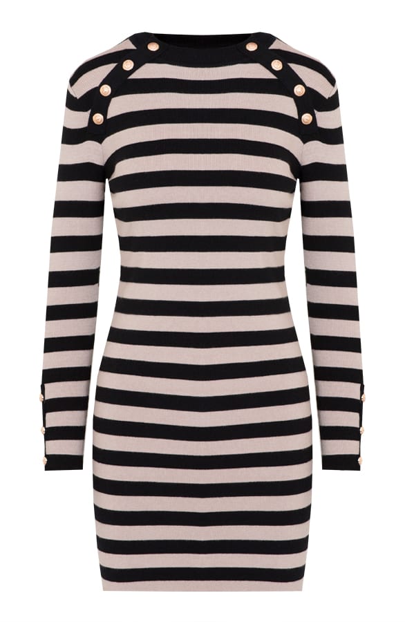Gestreepte Jurk Kelly Beige – shoparchief