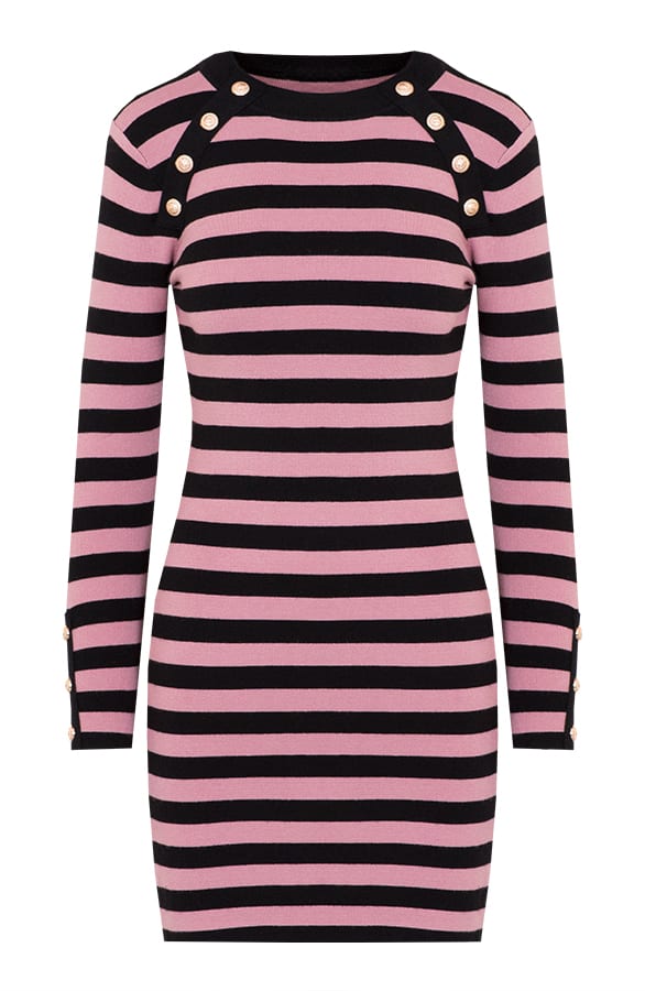 Gestreepte Jurk Kelly Roze – shoparchief