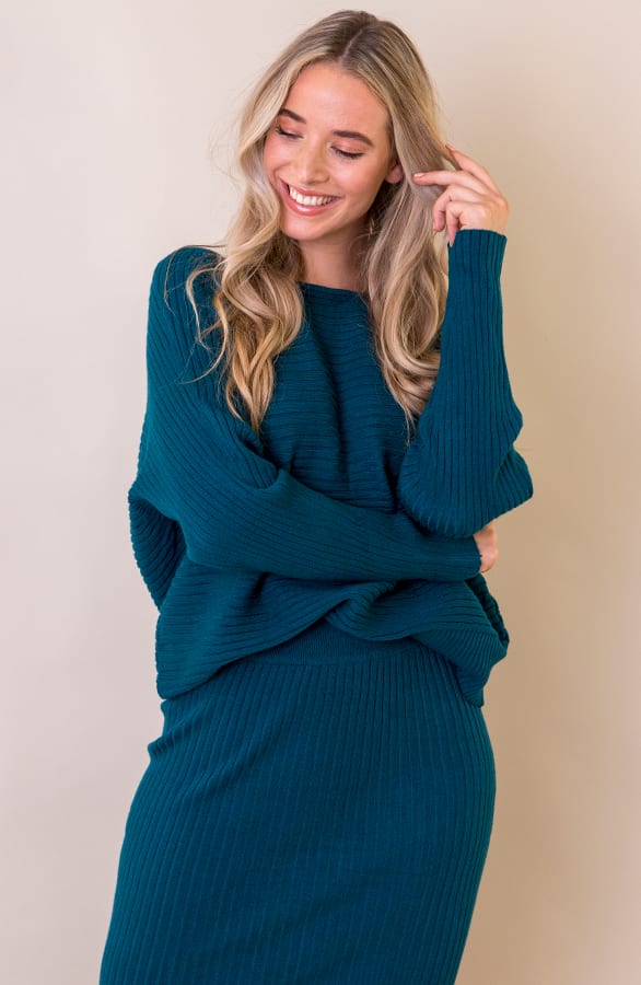 Maureen Twinset Trui Petrol – shoparchief — foto 2