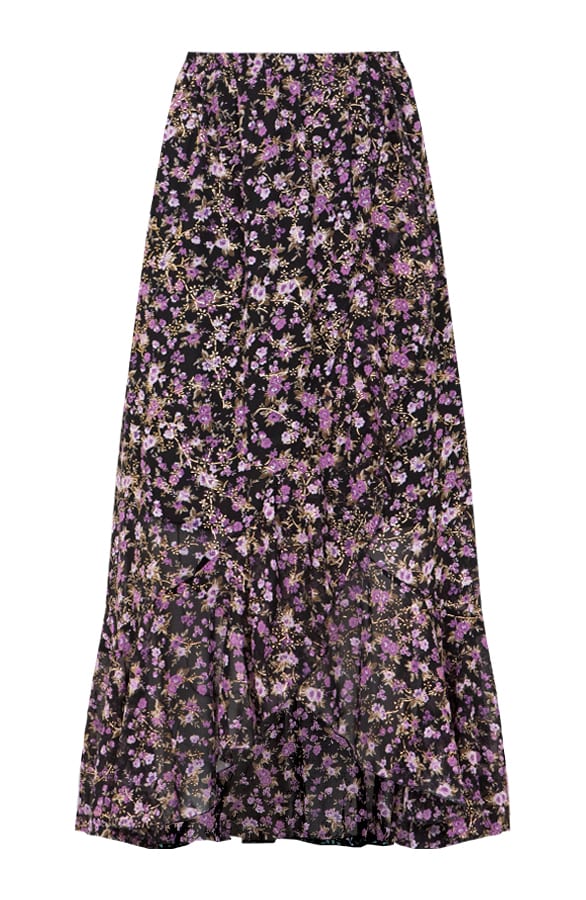 Midi Bloemen Rok Evy Paars – shoparchief