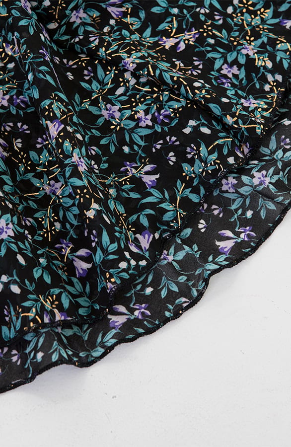 Midi Bloemen Rok Evy Turquoise – shoparchief — foto 2