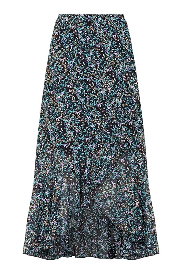 Midi Bloemen Rok Evy Turquoise – shoparchief