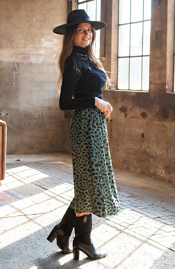 Cheetah Rok Fibi Legergroen – shoparchief — foto 3