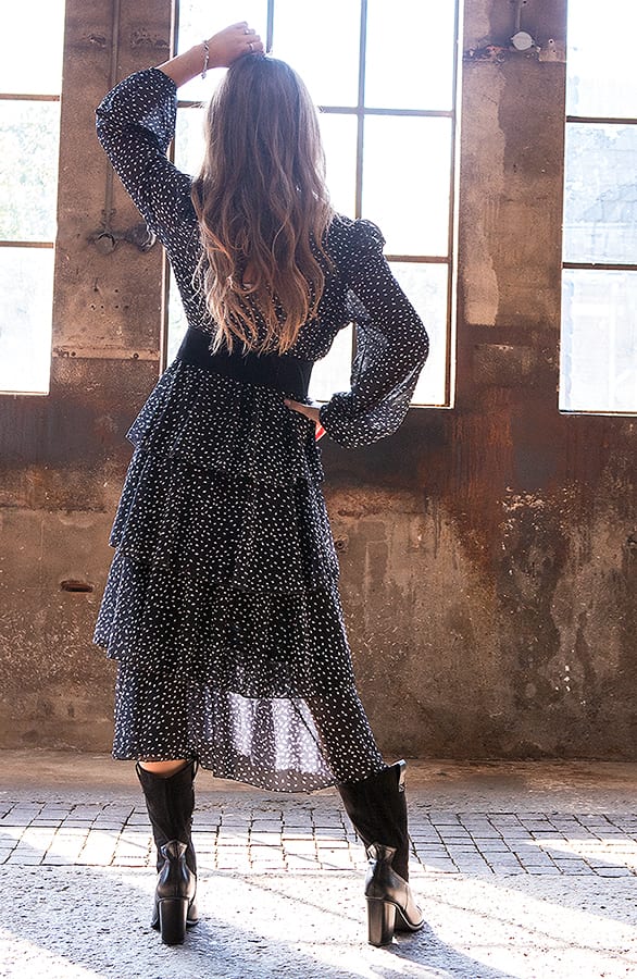Maxi Laagjes Jurk Cheetah Layla Zwart – shoparchief — foto 2