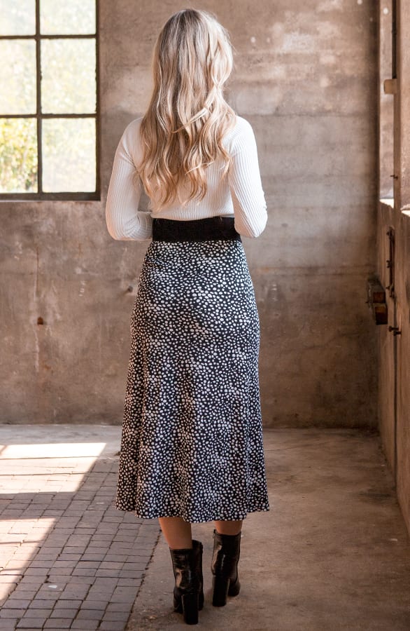 Midi Cheetah Rok Eden Zwart – shoparchief — foto 3