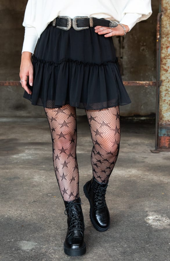 Plooirok Met Ruches Isabella Zwart – shoparchief — foto 6