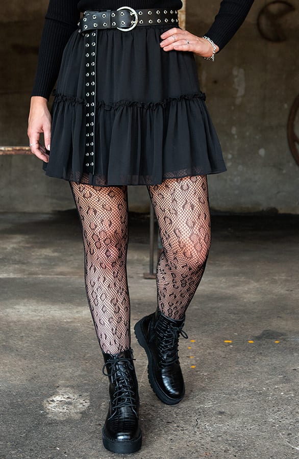 Plooirok Met Ruches Isabella Zwart – shoparchief — foto 4