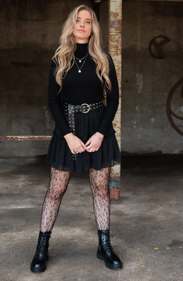 Plooirok Met Ruches Isabella Zwart – shoparchief — foto 5