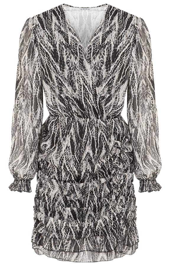 Slangenprint Jurk Julie Zwart – shoparchief