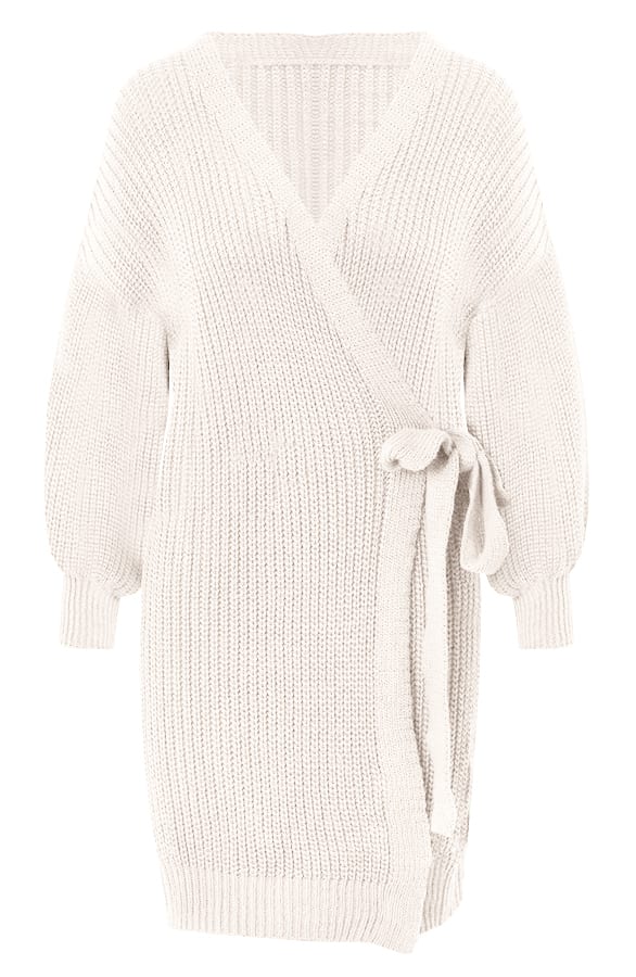 Strik Vest Lang Eliza Beige – shoparchief