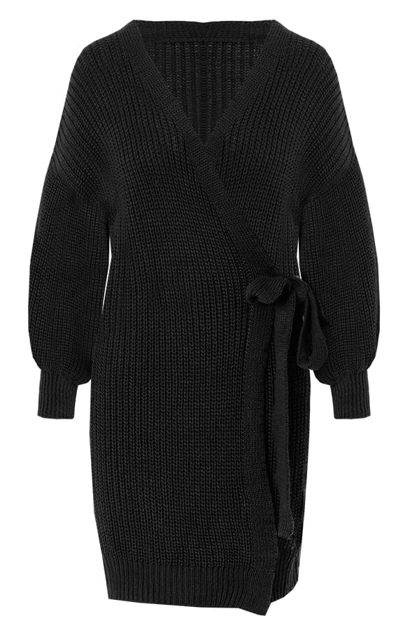 Strik Vest Lang Eliza Zwart – shoparchief