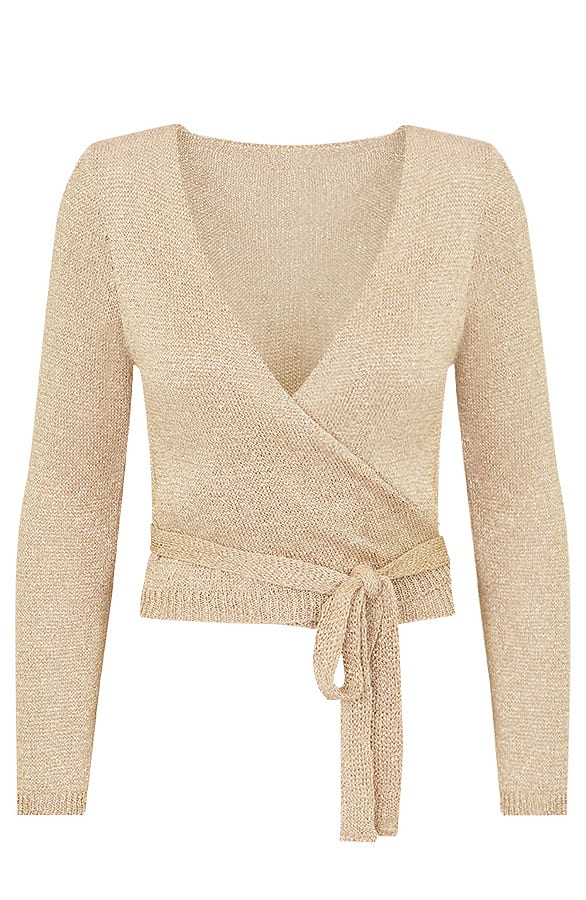 Strik Vest Lurex Rose Goud – shoparchief