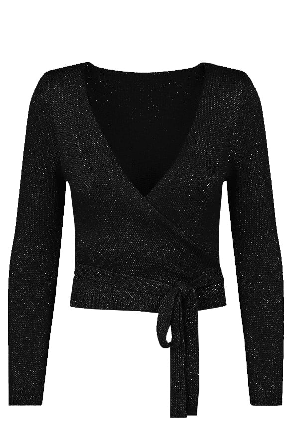Strik Vest Lurex Rose Zwart – shoparchief