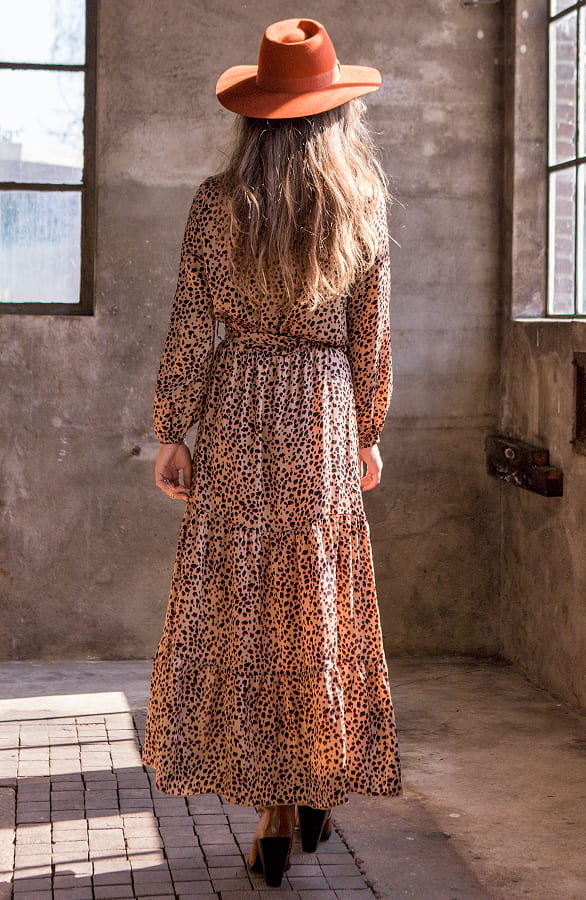 Zijde Cheetah Jurk Lou Camel – shoparchief — foto 3