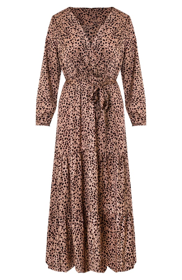 Zijde Cheetah Jurk Lou Camel – shoparchief