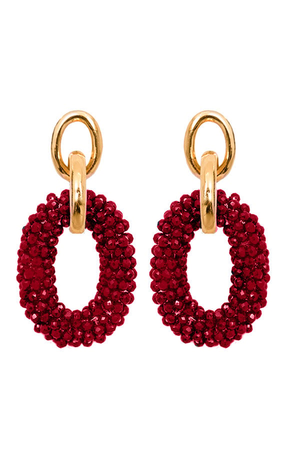 Gloria Oval Earrings Bordeaux – shoparchief