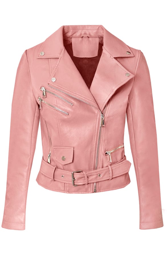 Biker Jacket Leer Kylie Roze – shoparchief