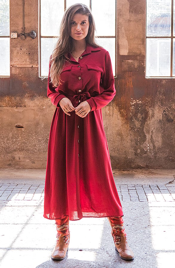 Blousejurk Amalia Bordeaux – shoparchief — foto 2