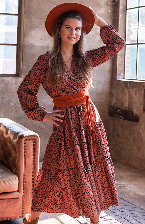 Cheetah Jurk Josephine Cognac – shoparchief — foto 2