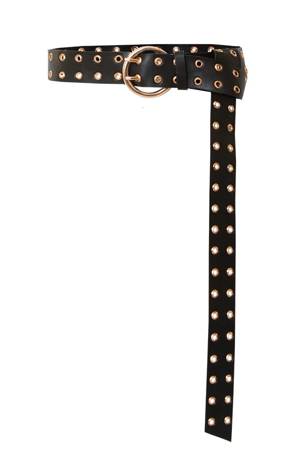 Leren Riem Lang Isla Zwart Goud – shoparchief