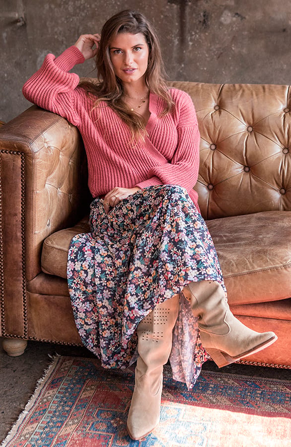 Maxi Bloemen Rok Tess Zwart – shoparchief — foto 4
