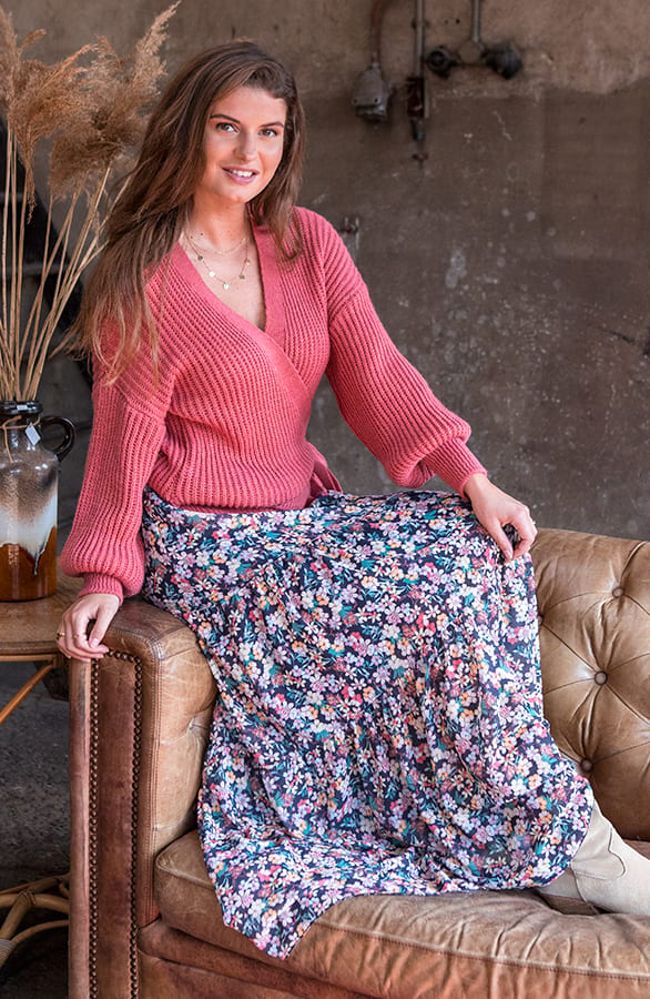 Maxi Bloemen Rok Tess Zwart – shoparchief — foto 5