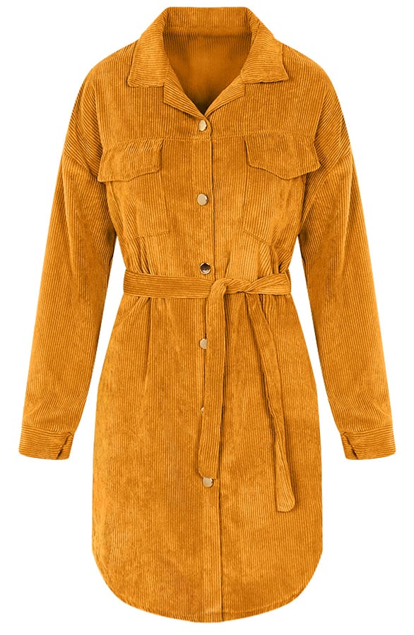 Peggy Corduroy Jurk Okergeel – shoparchief — foto 2