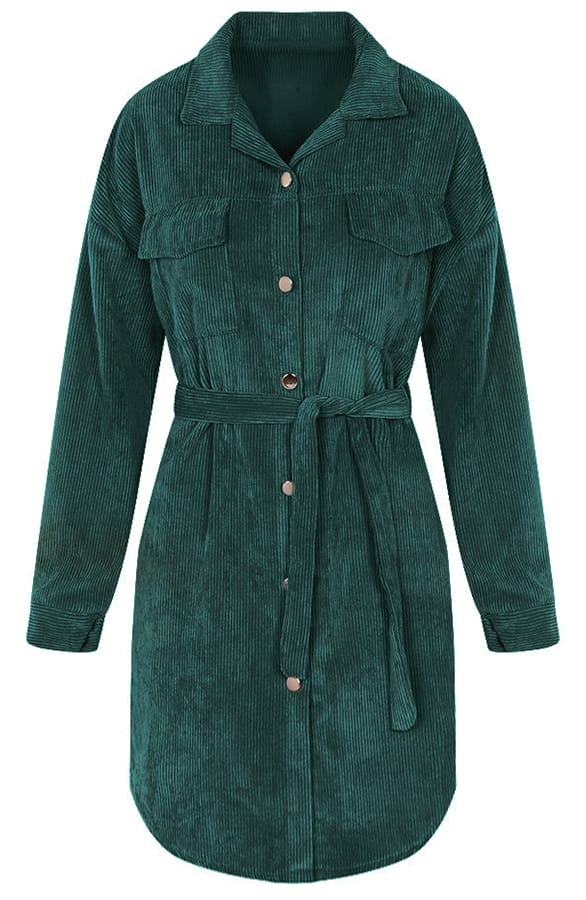 Peggy Corduroy Jurk Smaragdgroen – shoparchief — foto 2