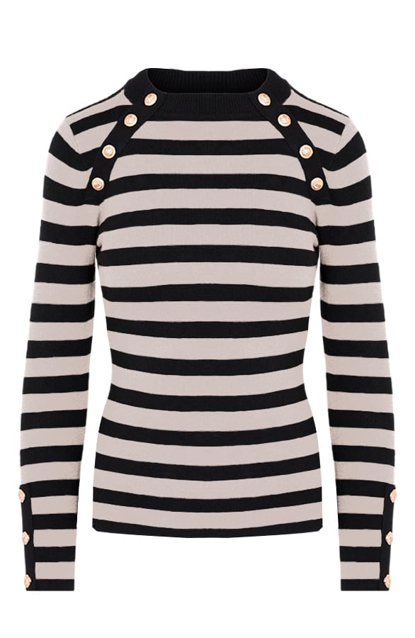 Sailor Strepen Trui Quinn Taupe – shoparchief