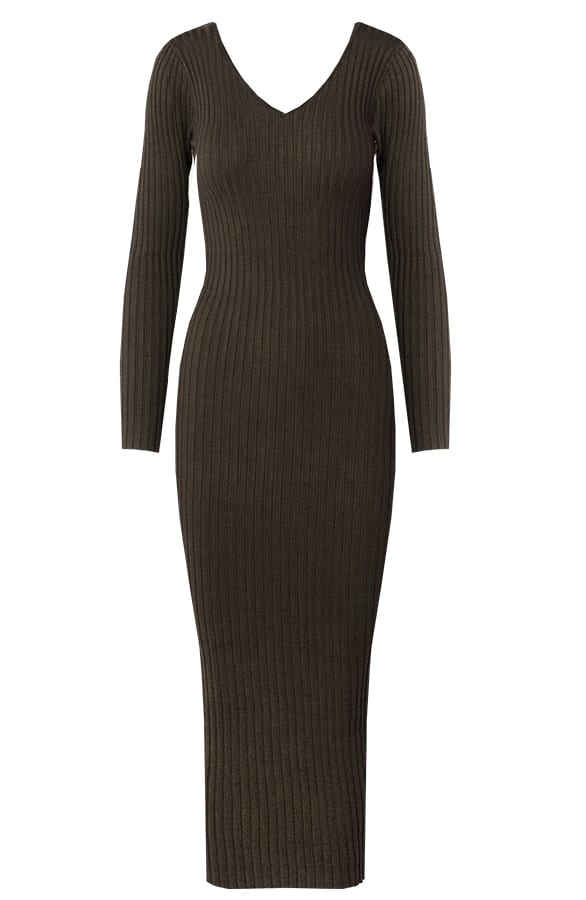 Stretch Rib Jurk Nola Army – shoparchief