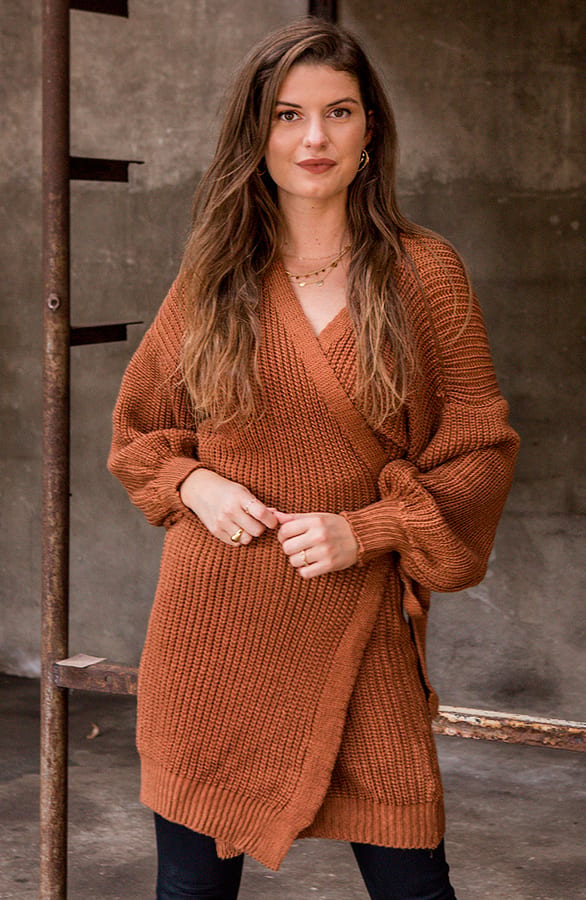 Strik Vest Lang Eliza Cognac – shoparchief — foto 2
