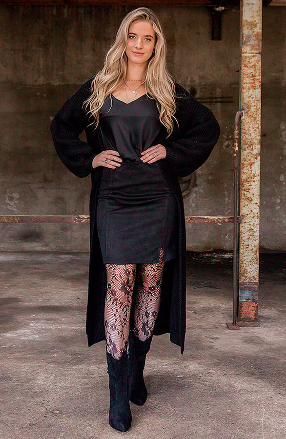 Suede Rok Sue Zwart – shoparchief — foto 2
