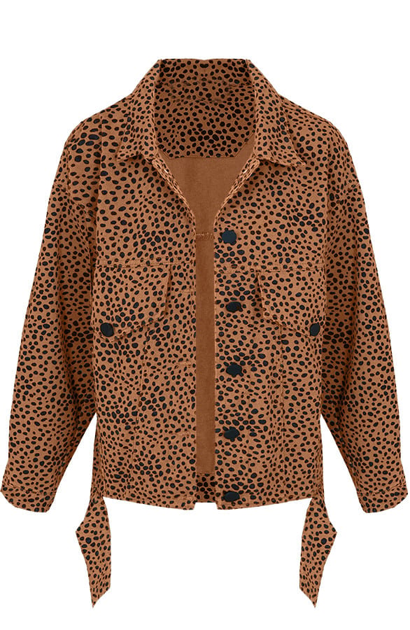 Tara Cheetah Jacket Camel – shoparchief