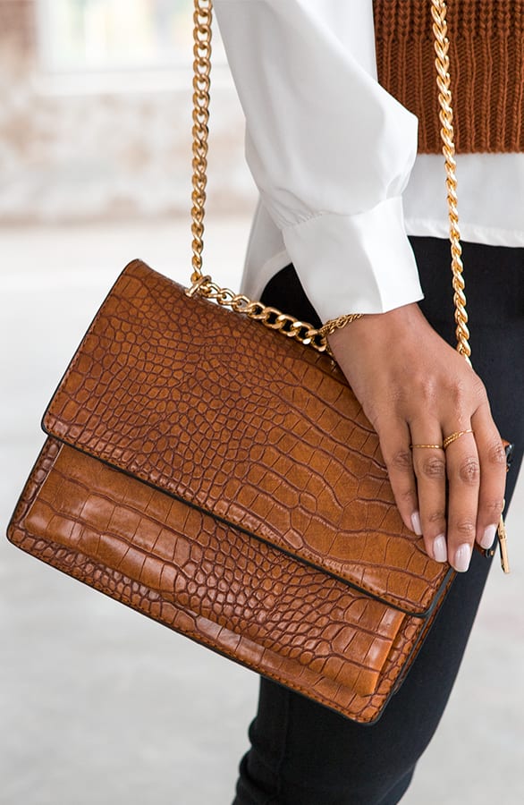 Deluxe Slangenprint Tas Alyna Cognac – shoparchief — foto 2